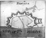 Plan projektowanych fortyfikacji Torunia z ok. 1629 r.
