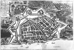Widok oblenia Torunia z roku 1703